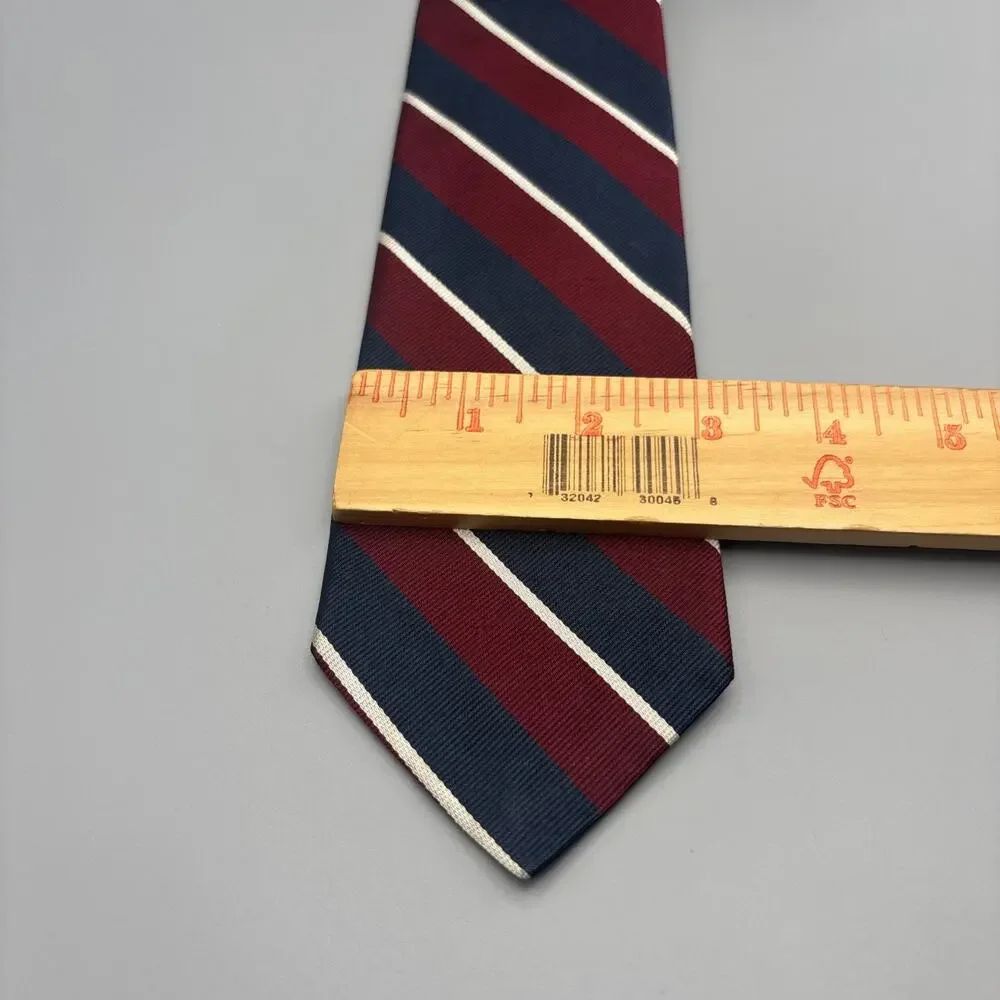Ferrell Reed Nordstrom Silk Striped Preppy Luxury Red Blue